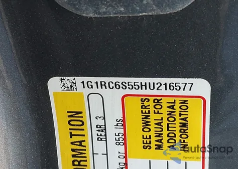 2017 Chevrolet Volt Lt z USA, uszkodzony, nr VIN 1G1RC6S55HU216577